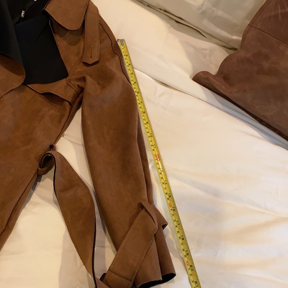 Faux Suede Trench  Coat - Picture 7 of 7